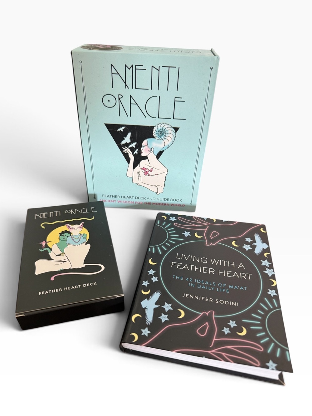 Amenti Oracle Feather Heart Deck and Guide Book Ancient Wisdom for the Modern